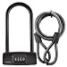 Lumintrail Bicycle Combination U-Lock 14mm with Mounting Bracket and Optional 4-Foot Braided Steel Security Cable