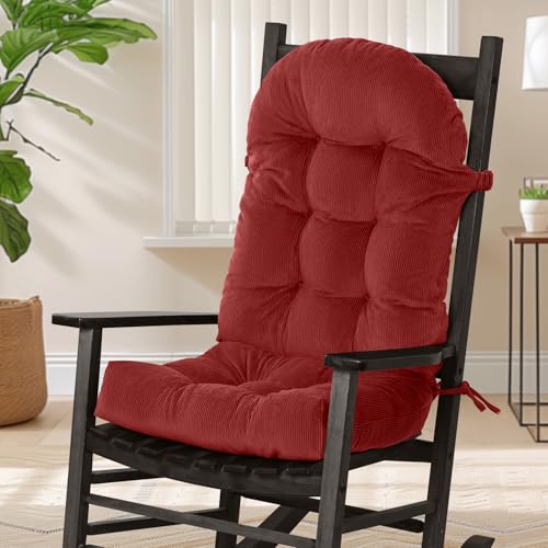 Image of mudilun Adirondack Chair Cushion 44x19x4in for Indoor Rocking Chair Pads | High-resilience foam particles,Thick Tufted, Anti-Slip with Ties,Fits most high back indoor Adirondack & rocking chair Pads
