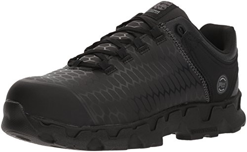 Timberland PRO Men's Powertrain Sport Alloy Safety Toe Static Dissipative Industrial Athletic Work Shoe, Black EverGuard Leather, 12 M
