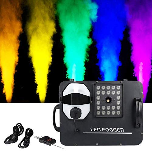 Tengchang 1500W Fog Smoke Machine RGB 3in1 24 LED Light DMX DJ Stage