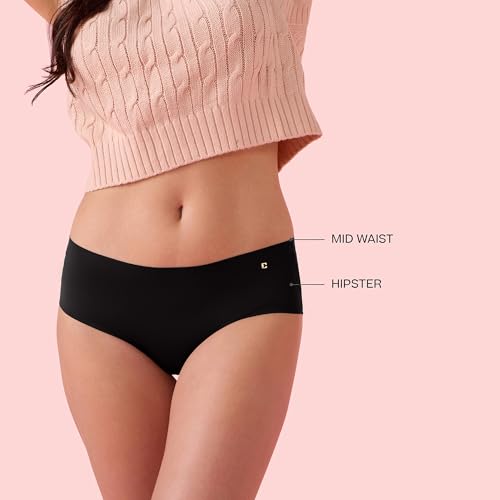 Image of Enamor Innovations Invisi, All Day Comfort, Mid Waist Hipster Panty for Women - No Visible Panty Lines, Sweat Wicking, Free Cut, Full Coverage - PH40