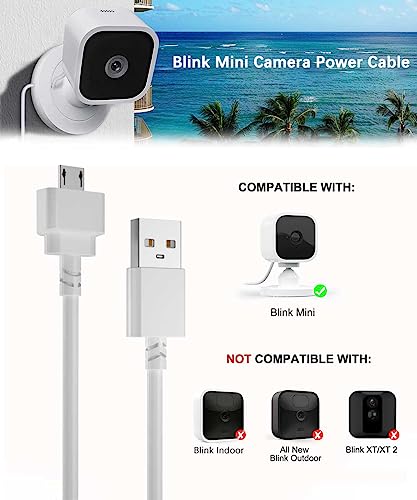 Itramax 6M Blink Mini Ladekabel mit Wandadapter (1 Stück)Nicht für Blink Mini 2,Ladestein und Mikro USB Endkamera Ladeverlängerungskabel,Wasserdichte Lange Stromversorgungskabel für Sicherheitskamera