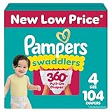 Pampers Diapers - Swaddlers 360 - Size 4, 104 Count, for up to 100% Leakproof Premium Skin Protection (Packaging May Vary)