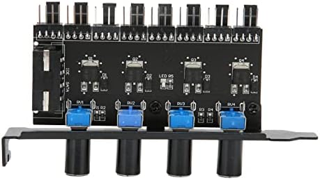 Annadue PC Chassis Fan Hub, PC 8 Channels Fan Hub 4 Knob Cooling Fan Speed Controller for CPU Case HDD VGA PWM Fan, PCI Bracket 0 to 12V Fan Control, IDE Interface