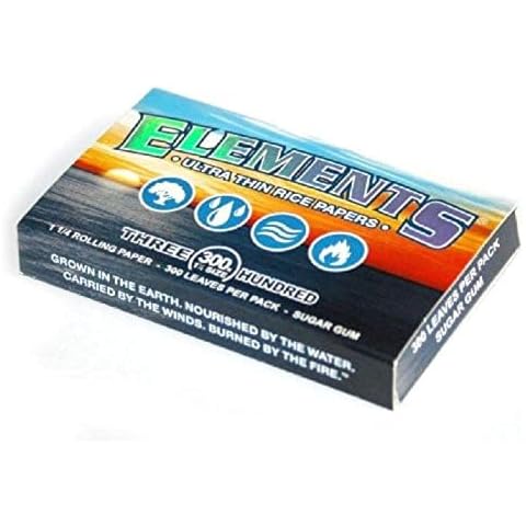 ELEMENTS 300 Ultra Thin Rice Rolling Paper 1.25 1 1/4 Size, 1 Pack = 300 Leaves Cover