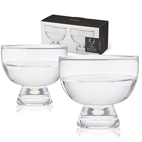 Viski Mezcal Glasses Set Of 2 - Premium Crystal Clear Tequila Glass, Stemless Heavy Base Mezcal Cocktail Glasses, Liquor Glass Gift Set, 8 Oz #TOP6