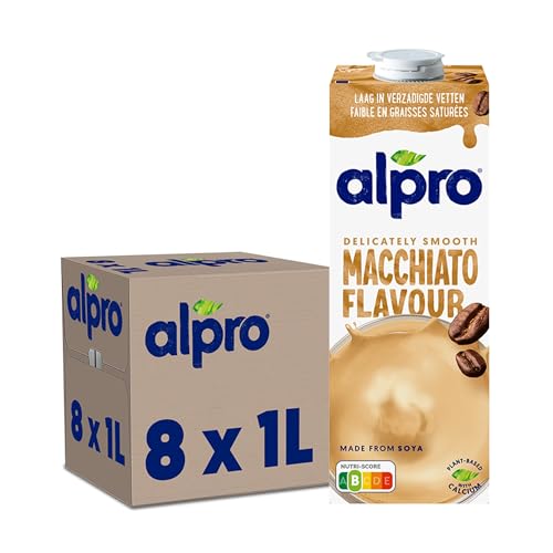 Alpro - Boisson Végétale - Soja Macchiato - 1L - Lot de 8x1L