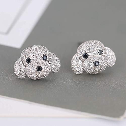 Oidims Cute Dog 925 Sterling Silver Cubic Zircoina Post Stud Earrings for Girls Teens Women Hypoallergenic Fashion Dainty Rhinestone Crystal Best Friend Animal CZ Jewelry Birthday Valentine's Day Gift 5