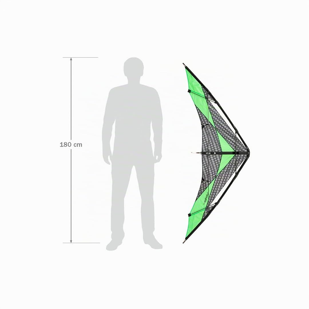 HQ 117481 - Arrow "M", Zweileiner Lenkdrachen Speed&Power, ab 16 Jahren, 64x174cm, Dyneemaschnüre 50-100kp empf. (nicht inkl.), 2-6 Beaufort
