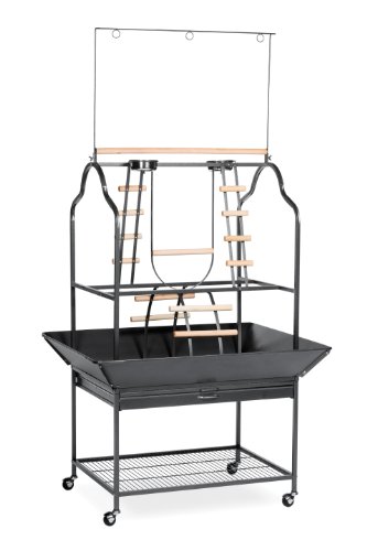 Prevue Hendryx 3180 Pet Products Parrot Playstand, Black Hammertone
