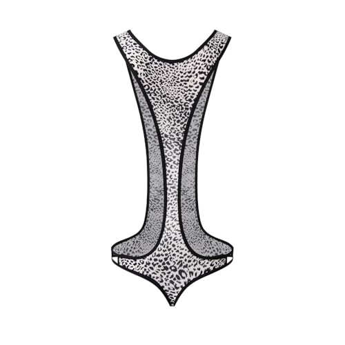 JOCKMAIL Men's Leopard Print Bodysuit Thong Underwear Jockstrap Underwear Jumpsuit Singlet4