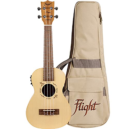 Flight, 4-String Concert Ukulele, SP/Zeb, DUC 525 EQ