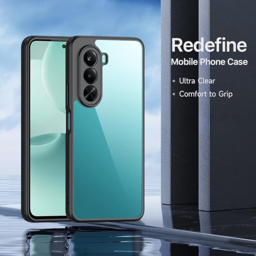 Image of VONZEE Clear Back Case Cover for OnePlus Nord CE6 Lite 5G | Shockproof Design | Hard Back Cover Case for OnePlus Nord CE6 Lite 5G (PC & TPU, Black)