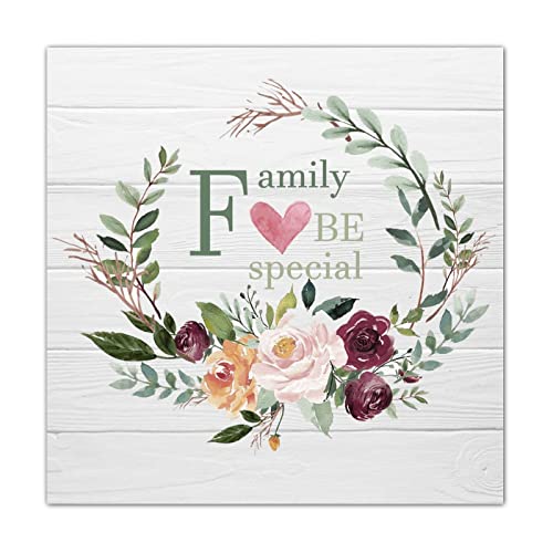 Plaque murale en bois Family Be Special CustonCares 40x40 cm