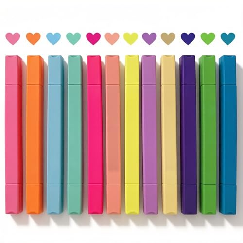 konket 12Pcs Bible Highlighters Pens No Bleed, Pastel highlighters Quick Dry, Aesthetic Cute Markers, for Bible Journaling Accessories School Supplies and Office (Macaron)