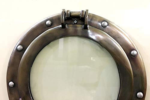 Nagina 11BRONZEWIND Canal Ship Porthole Design Wall Decor Frame for Beach/Lake Houses, Bathrooms, & Bedrooms, 11.5 Inch Diameter, Bronze - Image 4
