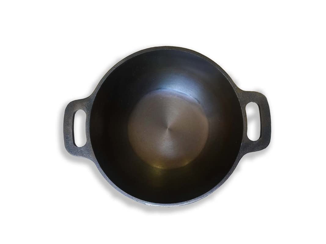 Buy ROSH COOKWARE Deep Grinded Flat Bottom Kadai 10 Inch (APX) Online