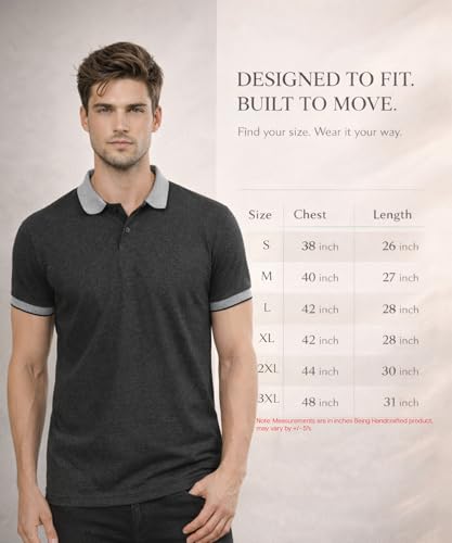 Image of Scott International Men's Cotton Polo T-Shirt | Regular Fit | Breathable & Soft Fabric | Classic Collar with Button Placket | Casual & Office Wear | Summer Essential Polo Tee for Men