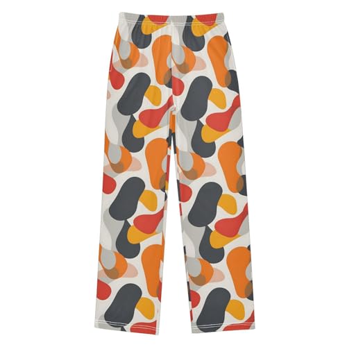 ALAZA Abstract Colorful Pattern Pajamas Bottoms with Pockets Comfy Pjs Sleepwear Elastic Waistband Pajamas Pants Lounge Pants for 6-14 Years