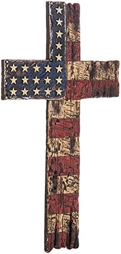 American Flag Resin Cross Wall Decoration Home Decor 4th of July