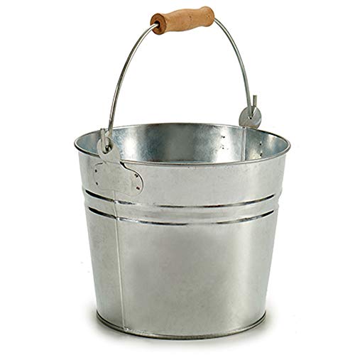 Space Home - Macetero - Cubo Multiusos - Cubo de Metal Galvanizado - Diseño Vintage - Ø 21 cm x 16 cm