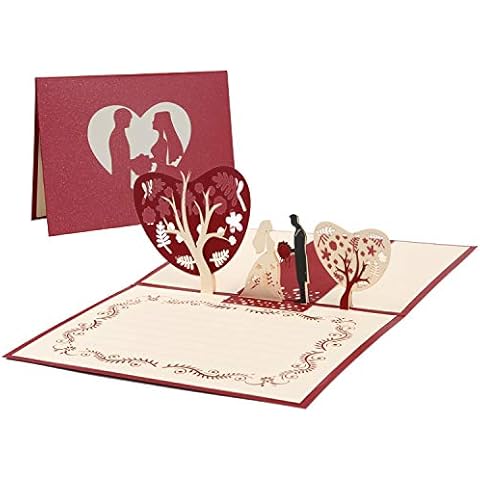 Tarjeta de Felicitación de Boda 3D Pop-up Vicloon Cover