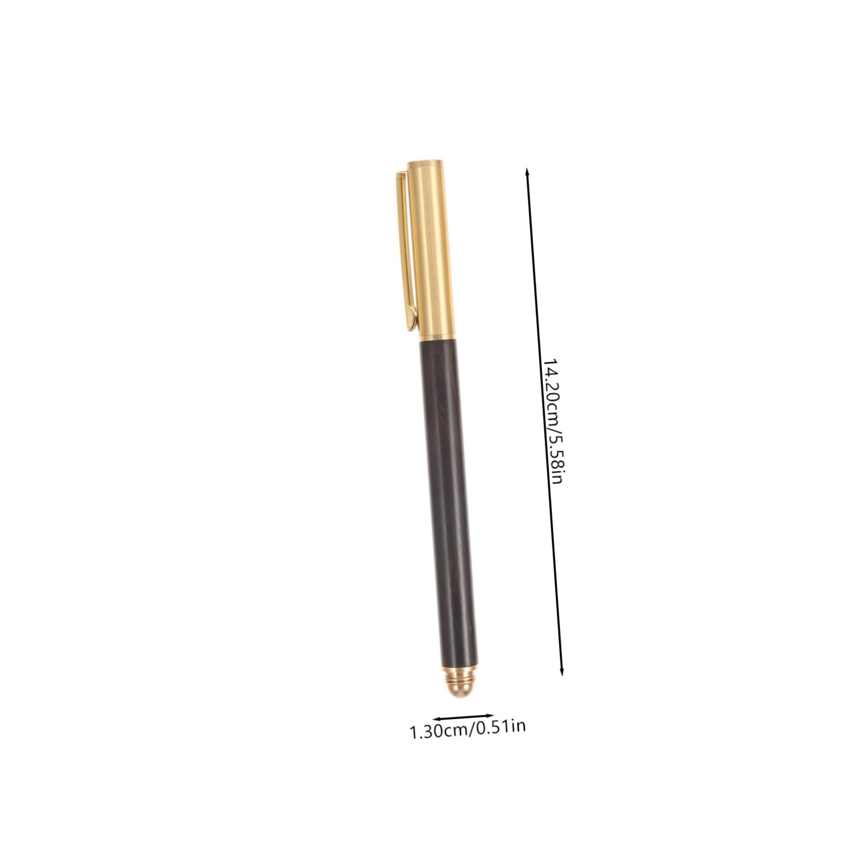 Stylo à Écrire en Bois Lot de 3, Pointe Fine, Laiton, pour Signature | Présent Rentrée, Portable, sans Rayer le Papier, pour Étudiants et Garçon et Filles