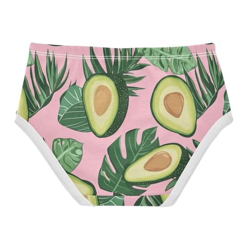 Wusikd Avocado Girls' Underwear Cotton Tropical Leaves Pink Girls Briefs Soft Toddler Underwear 2T2