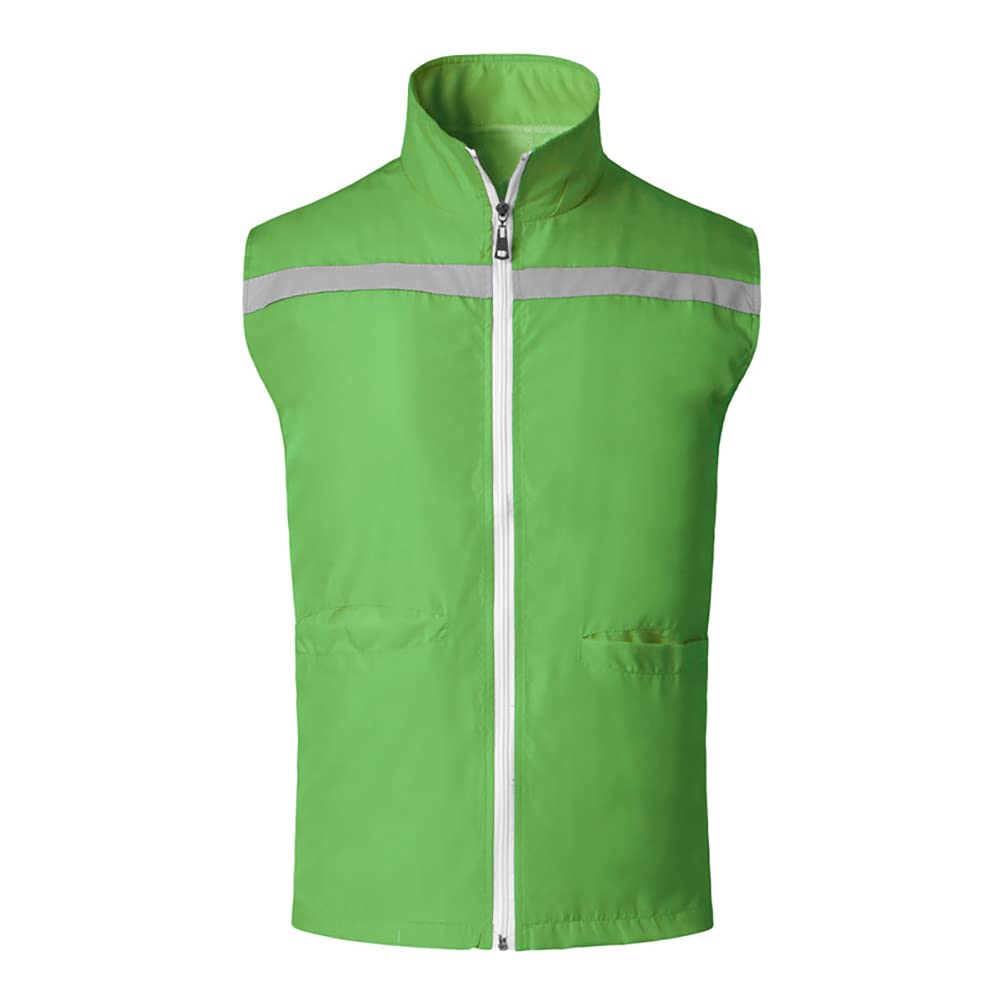 GOGOSafety Running Cycling Vest, Volunteer Activity Vest Supermarket Uniform Vests-LightGreen-XL