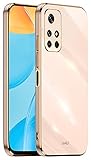 DOINK Funda para Xiaomi Redmi Note 11S 5G / Poco M4 Pro 5G, Case con Diseño de Borde Dorado, Colorida y Brillante Carcasa de Silicona TPU - Rosado