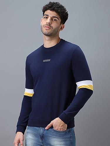 Image of Urbano Fashion Men's Cotton Color Block Sweatshirt