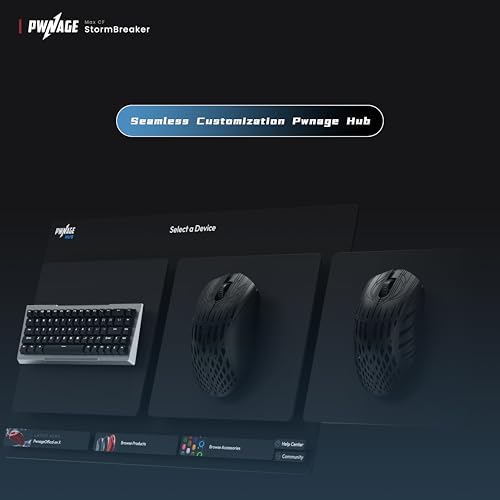 Image of PWNAGE Stormbreaker Max CF Wireless Gaming Mouse, 45g Ultralight Esports Mouse, 8000Hz Polling Rate, 36K DPI PAW3950 Optical Sensor, 100% PTFE Skates, Ergonomic Design for FPS Gaming (Carnage red)