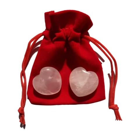 Rose Quartz Hearts x 2 - Love, Compassion, Self Esteem - Heart Chakra - Valentines Gift Cover