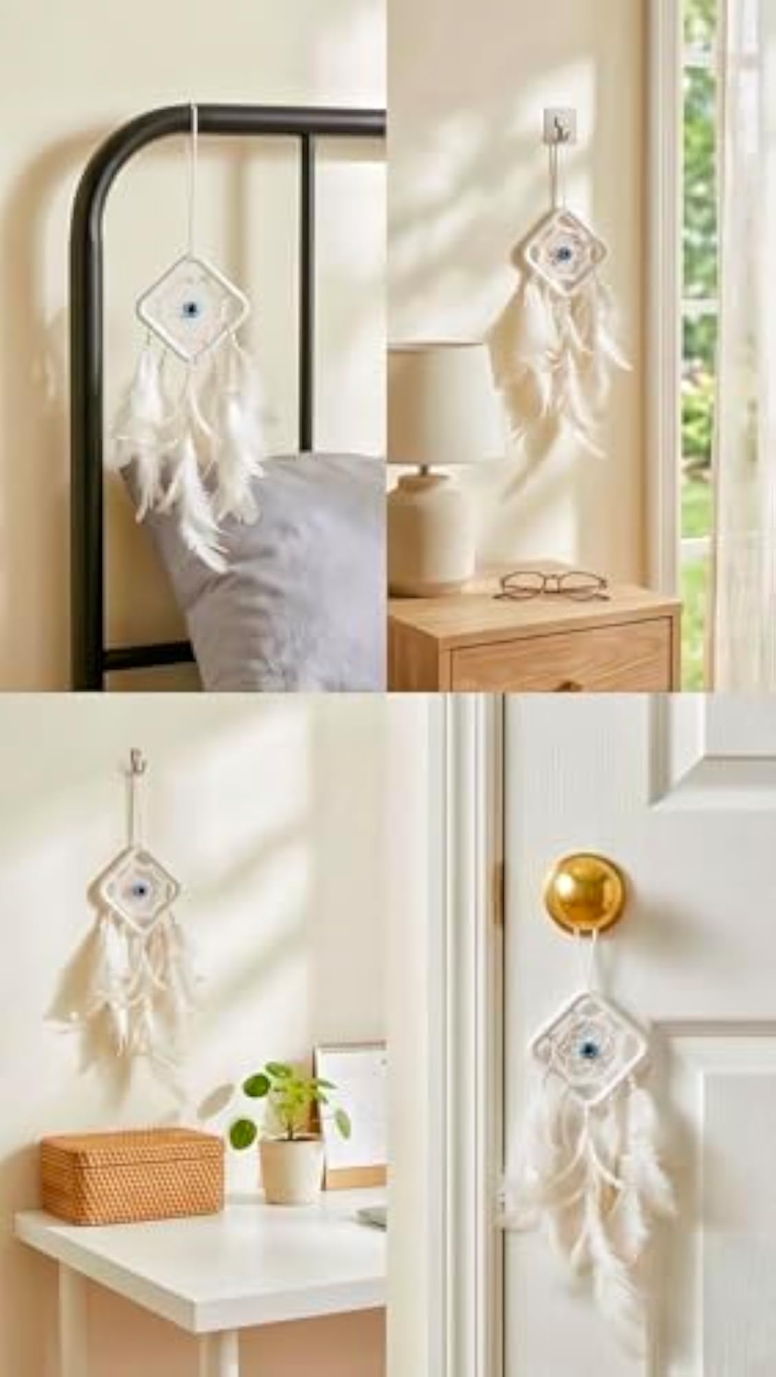 White Evil Eye Dream Catcher for Car & Home Décor