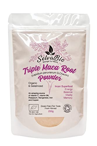 SelvaBio Organic Maca Root Powder, 250g