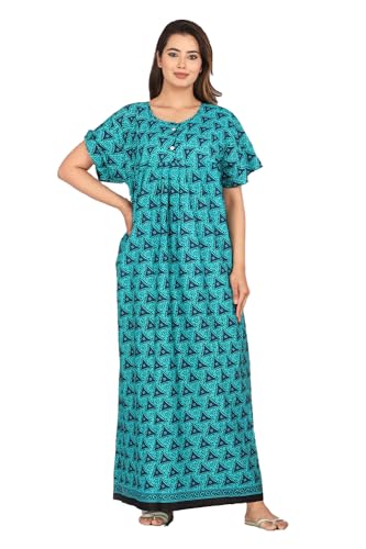 Image of Monique Brand 100% Pure Cotton Nighty for Woman | Floral Gown for Women Night Wear | Cotton Nighty for Women Stylish | Maxi for Women Cotton