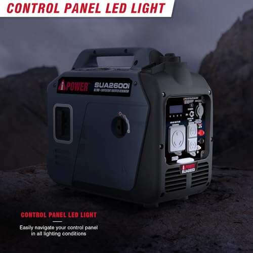 Image of A-iPower Quiet Inverter Generator, 2600W RV Ready, EPA & CARB Compliant CO Sensor, Portable Ultra-Light Weight For Backup Home Use, Tailgating & Camping (SUA2600i)