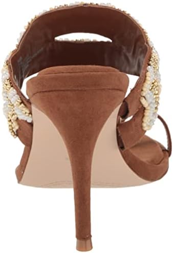 Jessica Simpson Women's Rixei Braided Embellished Heeled Sandal, Tobacco, 5 | Image 2
