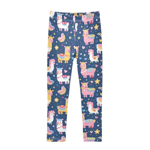 Colorful Cute Alpacas T Girls Leggings Athletic Pants Tights Stretch Bottom