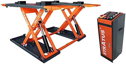 Stratus Extra Wide Commercial Grade Open Center Portable Mid Rise Electric Safety Lock Release Scissor Lift SAE-MS9000X (110V)