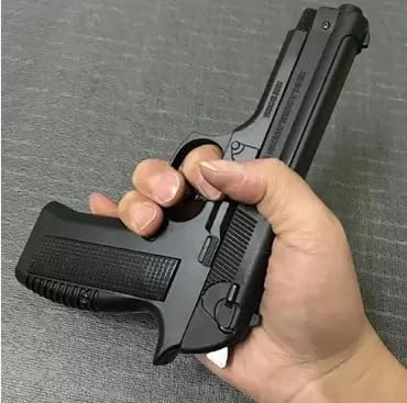 Image of 608 Heavy Metal Gun Lighter with Barrel Pull Back Heavy Metal Made Black Color Gun Shape Gas Lighter with PU Case | Loading Feature Dummy Gun