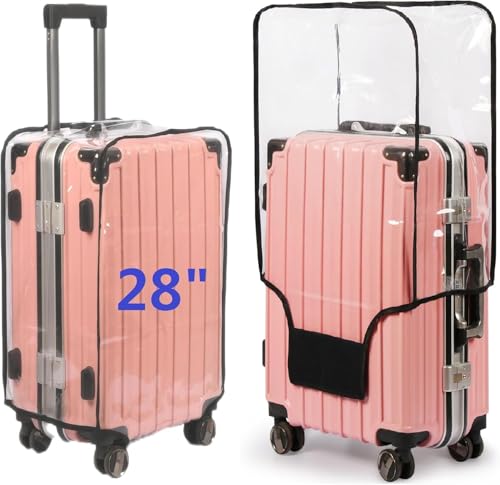 Image of NYALA 28 Inch Protective Trolley Bag Cover | Transparent Suitcase Bag Cover | Waterproof Dustproof Luggage Cover, Clear PVC Suitcase Covers Protectors (70X50X32 CM)