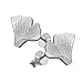 Produktbild Vinani Damen Ohrstecker 925 Silber - Ginkgo Blatt mattiert - Ohrringe aus 925 Sterling Silber für Frauen - OGK