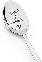 Spoonful of Happiness Engraved Spoon - BFF Bestie Birthday Gift for Friends, Mom Dad, Coffee Tea Lovers Stainless Steel