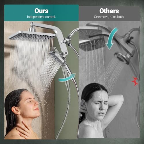 KOSNEW 12" Rainfall Shower Head & Handheld Combo (Chrome Polished) - image 6