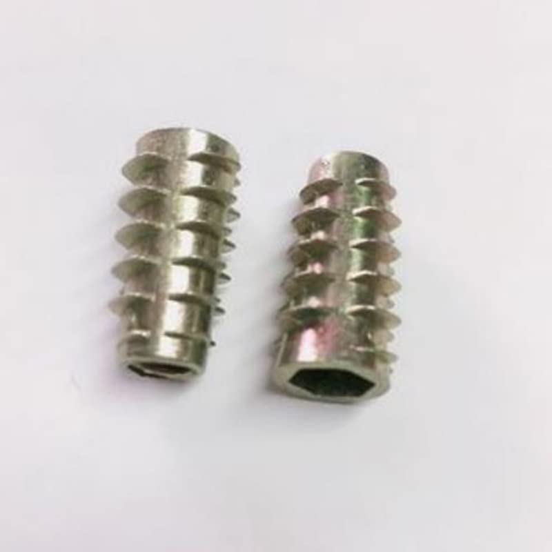 Insert En Bois à Vis Hexagonale (E-nuts) M10x20mm - Lot De 5 Pièces - Acier Carbone - Pour Meuble