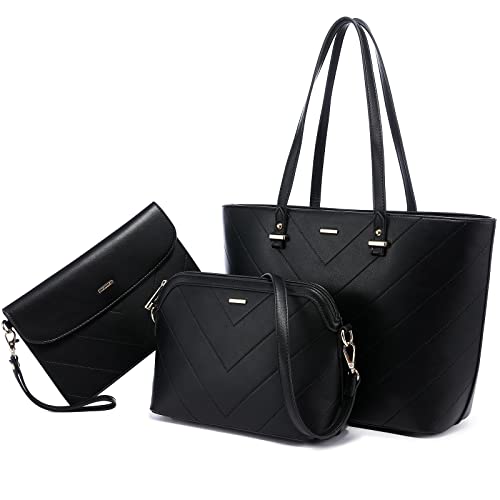 Handbags for Women Shoulder Bags Tote Satchel Hobo 3pcs Purse Set