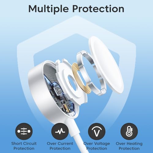 Image of Sounce Magnetic USB Type-C Smart Watch Charging Cable, Wireless Magnetic Fast Charger Compatible with Watch Series Ultra 2 /Ultra, Series 9 /8 /7 /6 /5 /4 /3 /2 & SE /SE2, 1m (3.3ft) - White