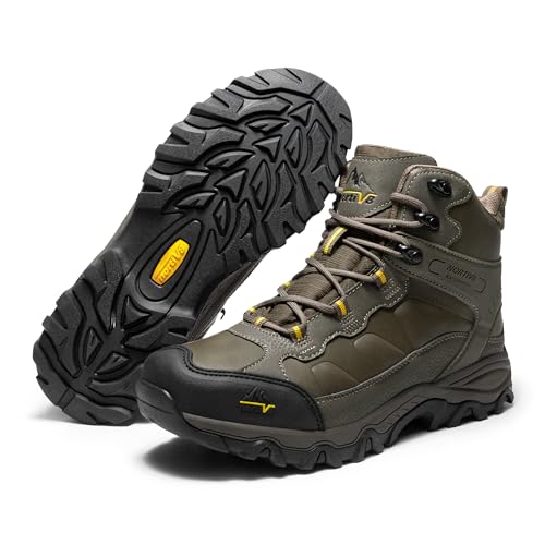 NORTIV 8 Men's Waterproof Hiking Boots Outdoor Trekking Lightweight Mountaineering Leather Shoes2