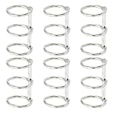 PATIKIL 3 Rings Metal Loose Leaf Binding with 25 mm ID Book Binding for Diary Photo Album Notebook, White, 6 Pcs